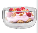 Double Wall Glass Groovy Dessert Bowl (300 ml) (Pack of 4)