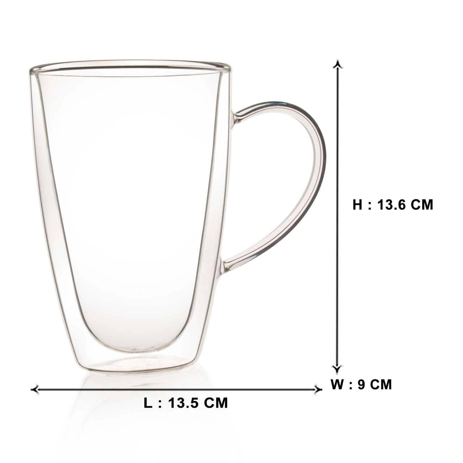 Double Wall Jumbo Glass Beer Mug (450 ml)