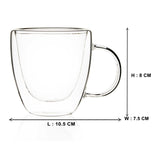 Double Wall Glass Tea Mugs (150 ml) (Pack of 4)