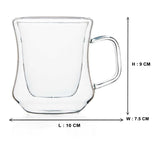 Double Wall Glass Passionate Mugs (150 ml) (Pack of 4)