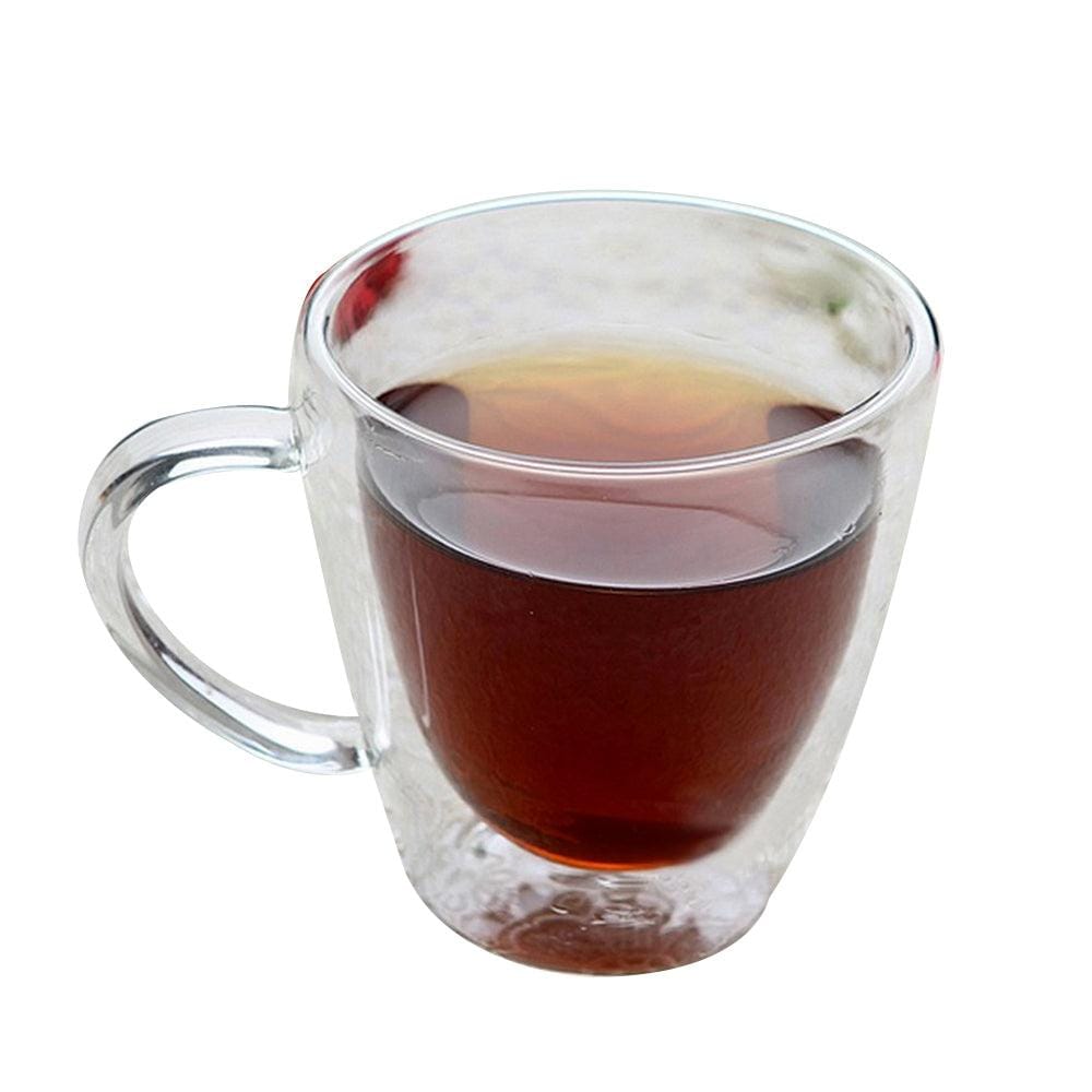 Double Wall Glass Tall Mugs (180 ml) (Pack of 4)