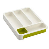 Drawer Organizer Expandable Cutlery Tray (Green & White)