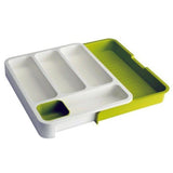 Drawer Organizer Expandable Cutlery Tray (Green & White)