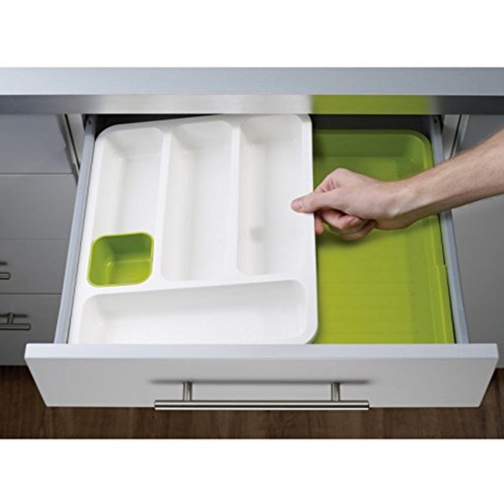 Drawer Organizer Expandable Cutlery Tray (Green & White)