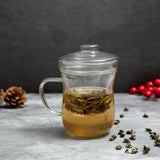 Elegant Tea Infuser with Strainer and Lid Glass (350 ml)