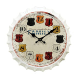 Family - Aluminium Bottle Cap Wall Clock (Multicolor)