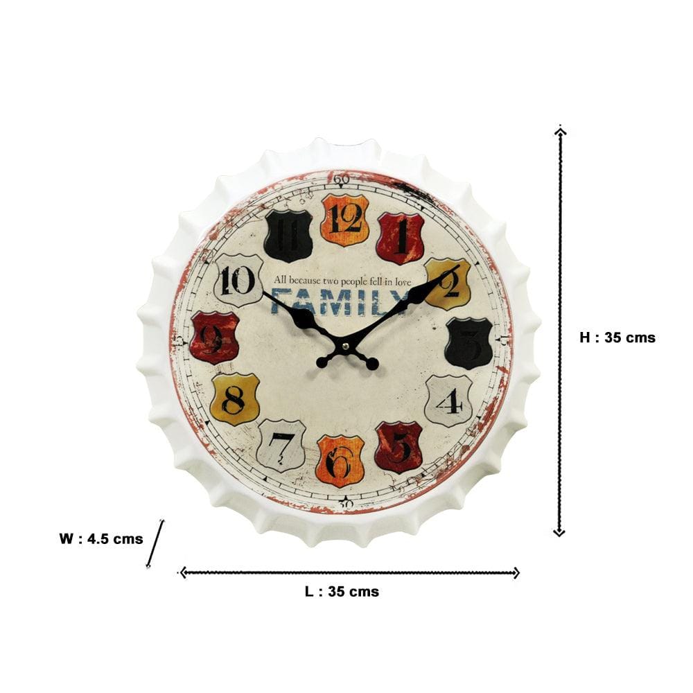 Family Aluminium Bottle Cap Wall Clock (Multicolor) EZ Life
