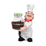 Foodie Chef Figurine Resin Holder with Cannister Set (Up & Down)