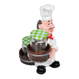 Foodie Chef Figurine Resin Holder with Cannister Set (Up & Down)