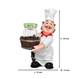 Foodie Chef Figurine Resin Holder with Cannister Set (Up & Down)