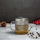 Glass Mug with Steel Infuser & Lid (350 ml)