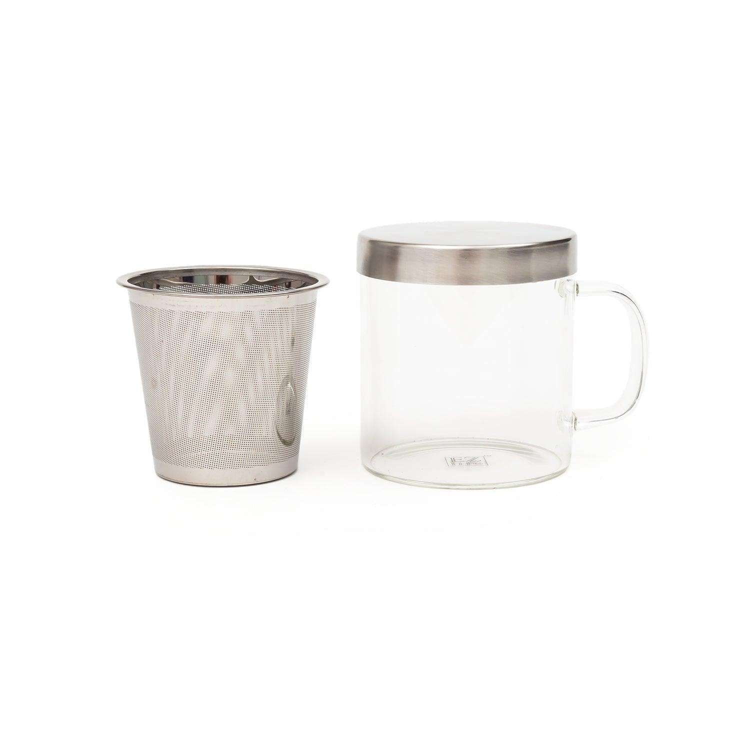 Glass Mug with Steel Infuser & Lid (350 ml)