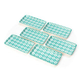 Glazed Green 7 Inch Mandala Rectangle Ceramic Plates (Set of 6)