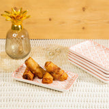 Glazed Sauve Saplings 7 Inch Rectangle Ceramic Plates (Set of 6)