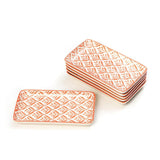 Glazed Sauve Saplings 7 Inch Rectangle Ceramic Plates (Set of 6)