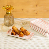 Glazed Sauve Saplings 7 Inch Rectangle Ceramic Plates (Set of 6)