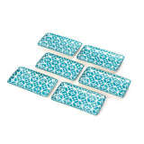 Glazed Sky Blue 7 Inch Rectangle Ceramic Plates (Set of 6)