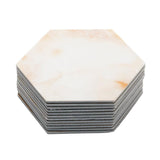 Designer Gold White Marble Tile 12 Coaster Set (Hexagon)