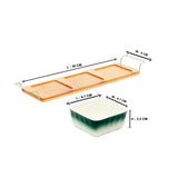 Green-White 3 Ceramic Serving Bowls on Wooden Tray Set