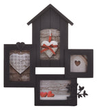 Happy Home - 4 Photo Wall Picture Frame (Black)