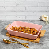 Ceramic Large Hot Server on Wooden Tray (Black)