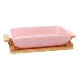 Ceramic Large Hot Server on Wooden Tray (Black)