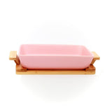 Ceramic Large Hot Server on Wooden Tray (Black)