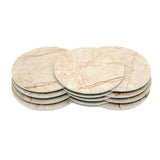 Designer Italian Marble Tile 12 Coaster Set (Round)