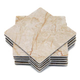 Designer Italian Marble Tile 12 Coaster Set (Square)