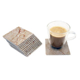 Designer Italian Marble Tile 12 Coaster Set (Square)