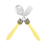 Funky Kids Cutlery Set - Bee (Yellow) (2 Piece Set)