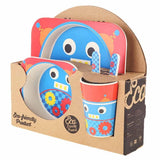 Kids 5 Piece Bamboo Fibre Eco-Friendly Meal Set - Robot (Multicolor)