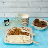 Kids 5 Piece Bamboo Fibre Eco-Friendly Meal Set - Baby Elephant (Light Gray)