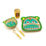 Kids 5 Piece Bamboo Fibre Eco-Friendly Meal Set - Crazy Chicken (Multicolor)