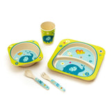 Kids 5 Piece Bamboo Fibre Eco-Friendly Meal Set - Easy Elephant (Multicolor)