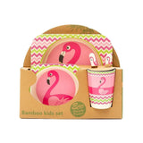 Kids 5 Piece Bamboo Fibre Eco-Friendly Meal Set - Smart Swan (Pink & Multicolor)