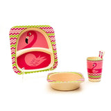 Kids 5 Piece Bamboo Fibre Eco-Friendly Meal Set - Smart Swan (Pink & Multicolor)