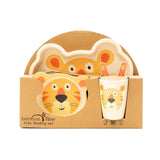 Kids 5 Piece Bamboo Fibre Eco-Friendly Meal Set - Tiny Tiger (Multicolor)