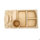 Kids 4 Piece Bamboo Fibre Eco-Friendly Meal Set - Train Engine (Cream)