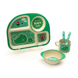 Kids 5 Piece Bamboo Fibre Eco-Friendly Meal Set - Aqua Life (Multicolor)