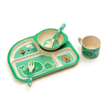 Kids 5 Piece Bamboo Fibre Eco-Friendly Meal Set - Aqua Life (Multicolor)