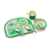 Kids 5 Piece Bamboo Fibre Eco-Friendly Meal Set - Aqua Life (Multicolor)