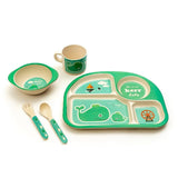 Kids 5 Piece Bamboo Fibre Eco-Friendly Meal Set - Aqua Life (Multicolor)