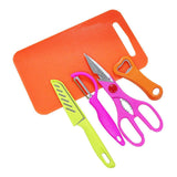 Multi-Utility 5 Piece Kitchen Tool Set (Scissors, Knife, Peeler, Opener & Board)