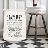 Laundry Rules (Beige) Laundry Basket