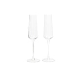 Elance High Class Flute Wine Glass Set (230 ml) (Pack of 2)