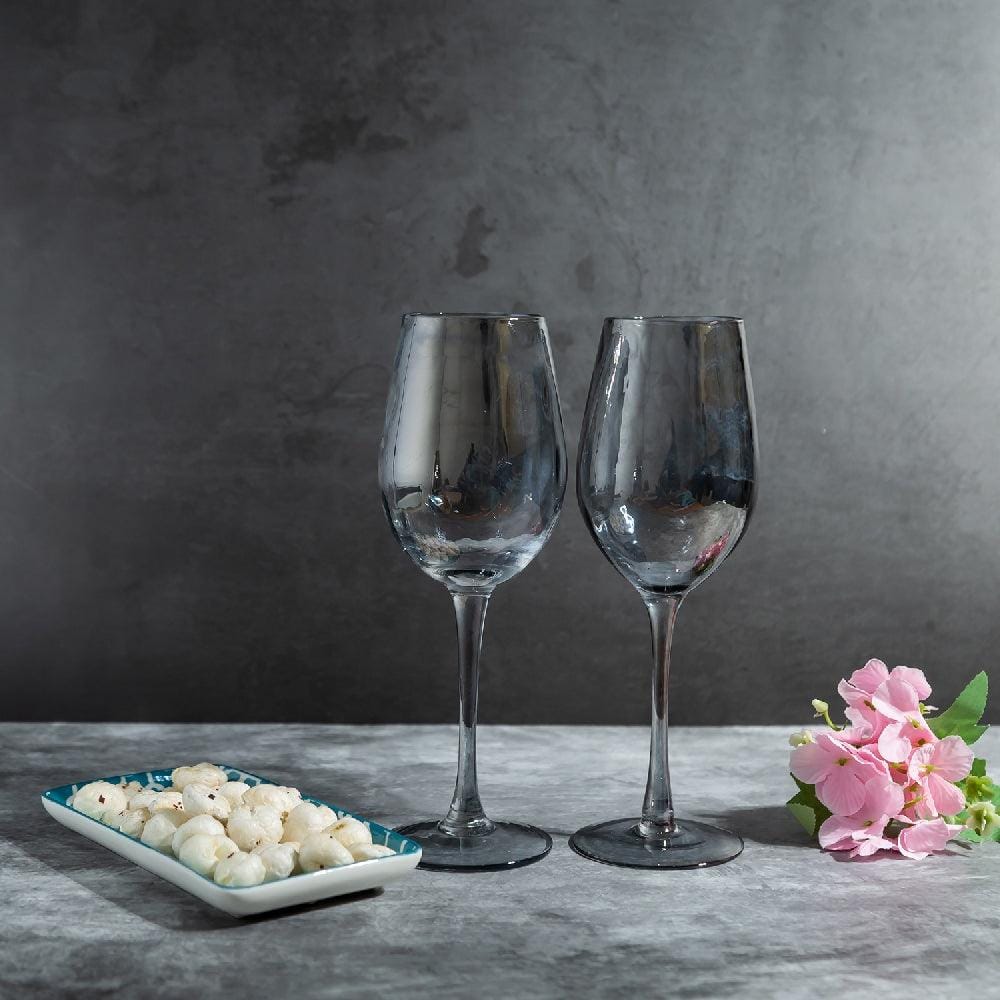 Smokey Gray Wine Glass Set (350 ml) (Pack of 2)