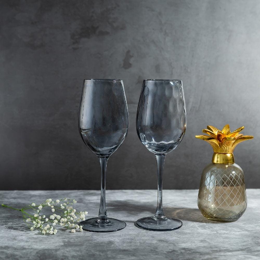Smokey Gray Wine Glass Set (350 ml) (Pack of 2)