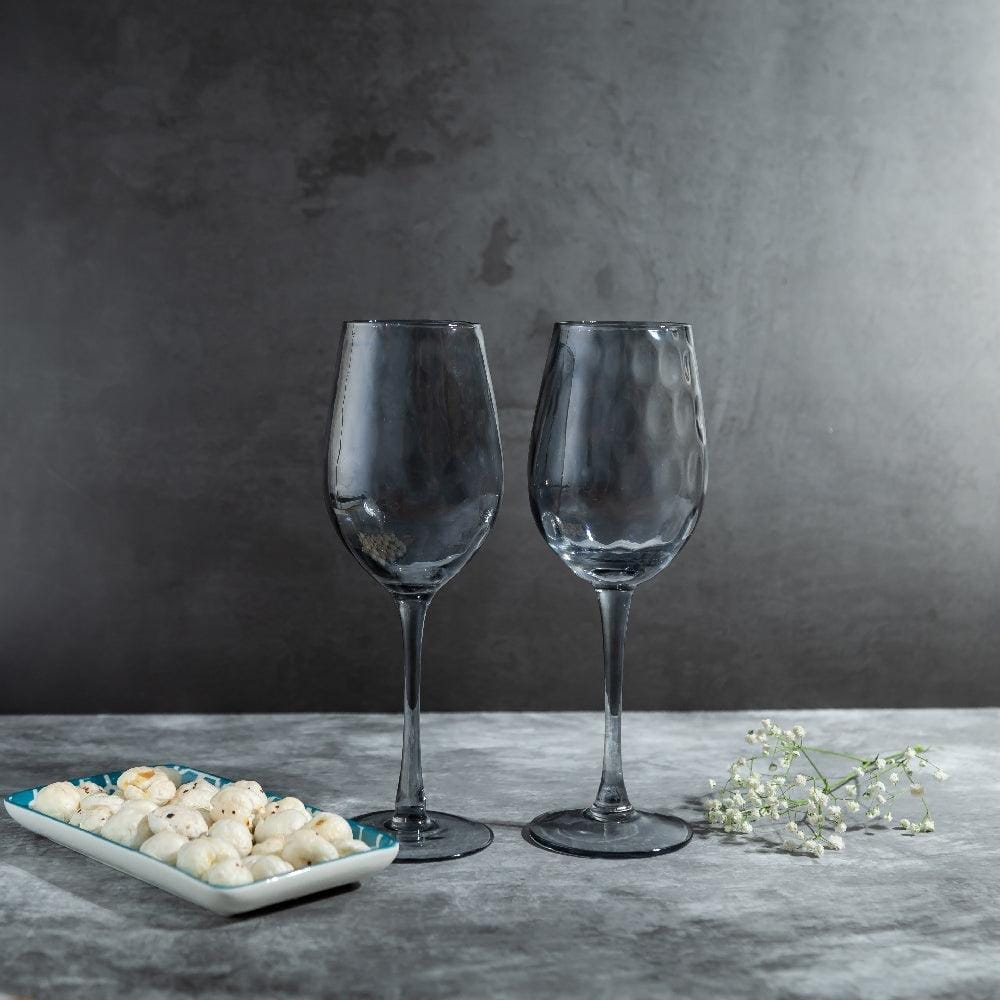 Smokey Gray Wine Glass Set (350 ml) (Pack of 2)