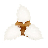 3 Leaf Shaped Ceramic Bowls Serving Platter with Wooden Stand & Tray Set